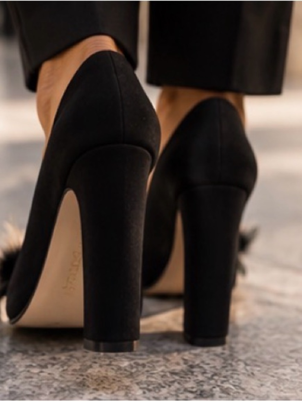 Enzo Angiolini Black Suede Embellished Pumps โข Feather & Crystal โข Size 8M - Picture 4 of 11